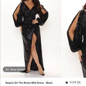 Black glitter dress.